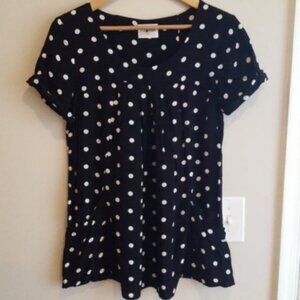 Anthropologie Holding Horses Abstractions Black & White Polka Dot Tunic …